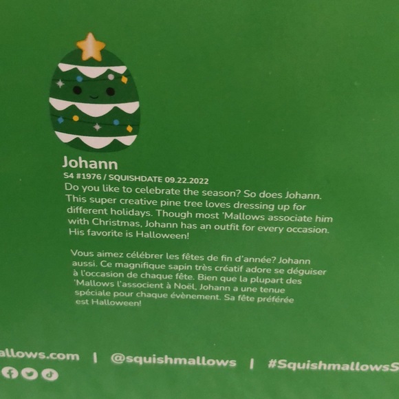 Johann The Christmas Tree Squishmallows 4” New Release 2023 - Picture 4 of 4